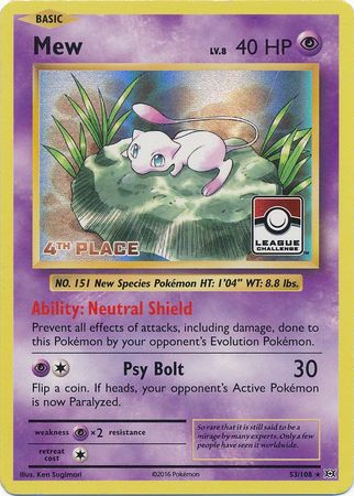 Mew (53/108) (League Promo 4th Place) [XY: Evolutions] | Amazing Games TCG