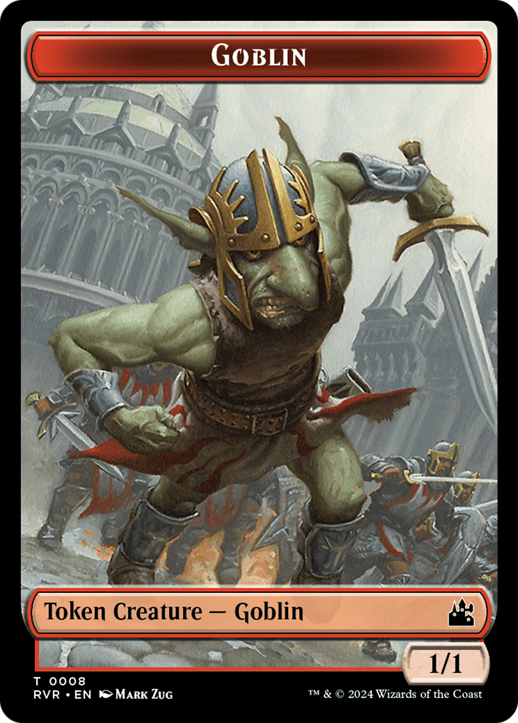 Goblin (0008) // Spirit (0004) Double-Sided Token [Ravnica Remastered Tokens] | Amazing Games TCG