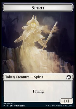 Spirit // Bird Double-sided Token [Innistrad: Midnight Hunt Tokens] | Amazing Games TCG