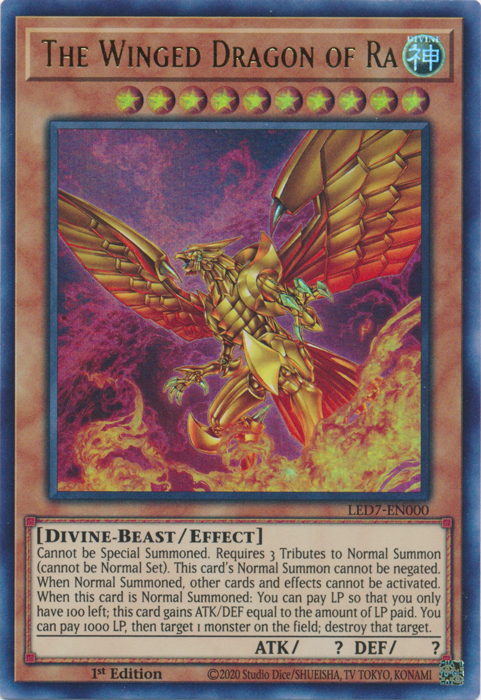 The Winged Dragon of Ra (Alternate Art) [LED7-EN000] Ultra Rare | Amazing Games TCG