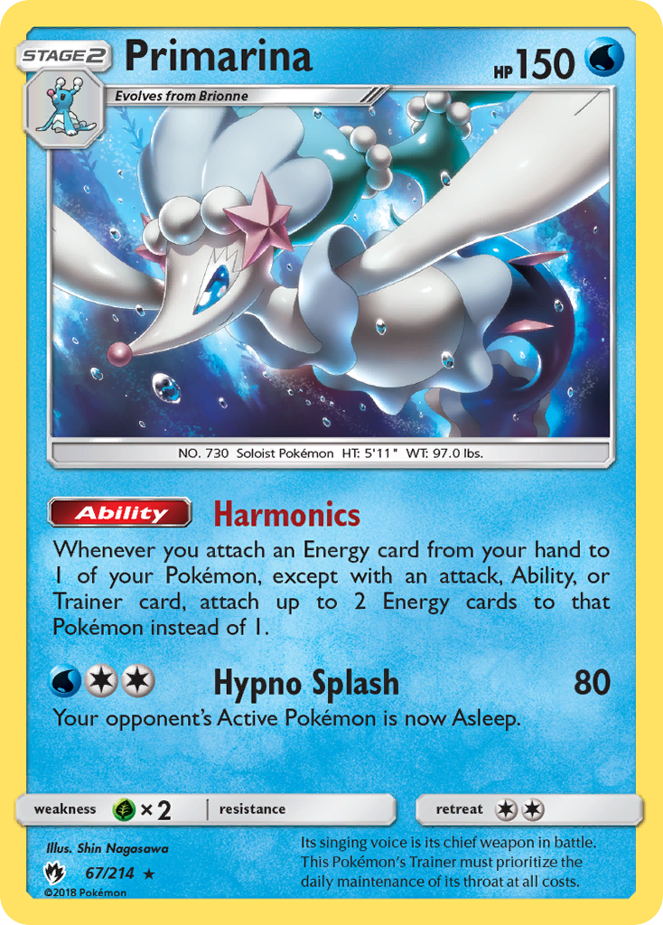 Primarina (67/214) [Sun & Moon: Lost Thunder] | Amazing Games TCG