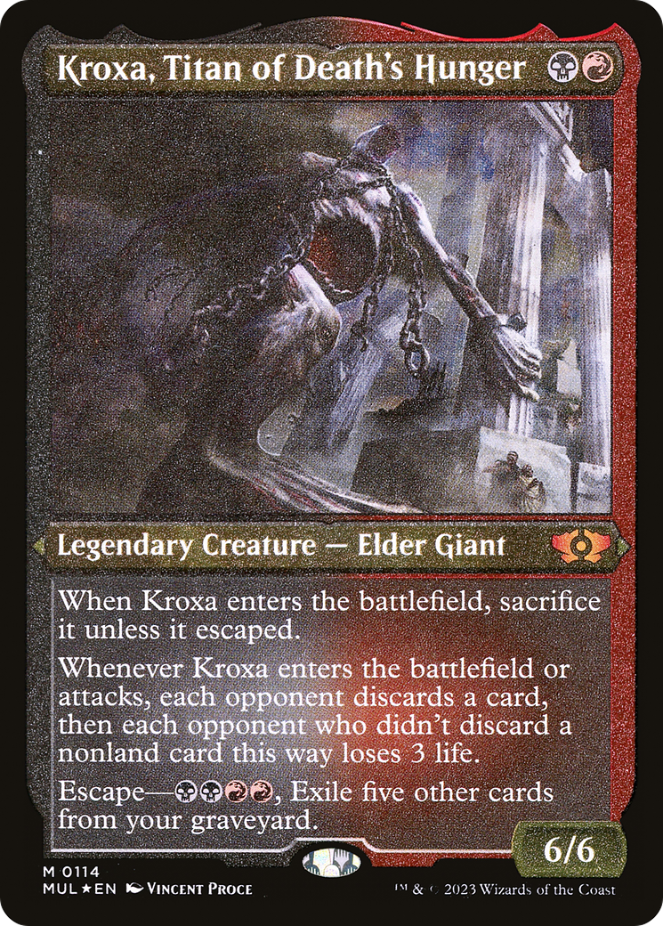 Kroxa, Titan of Death's Hunger (Foil Etched) [Multiverse Legends] | Amazing Games TCG