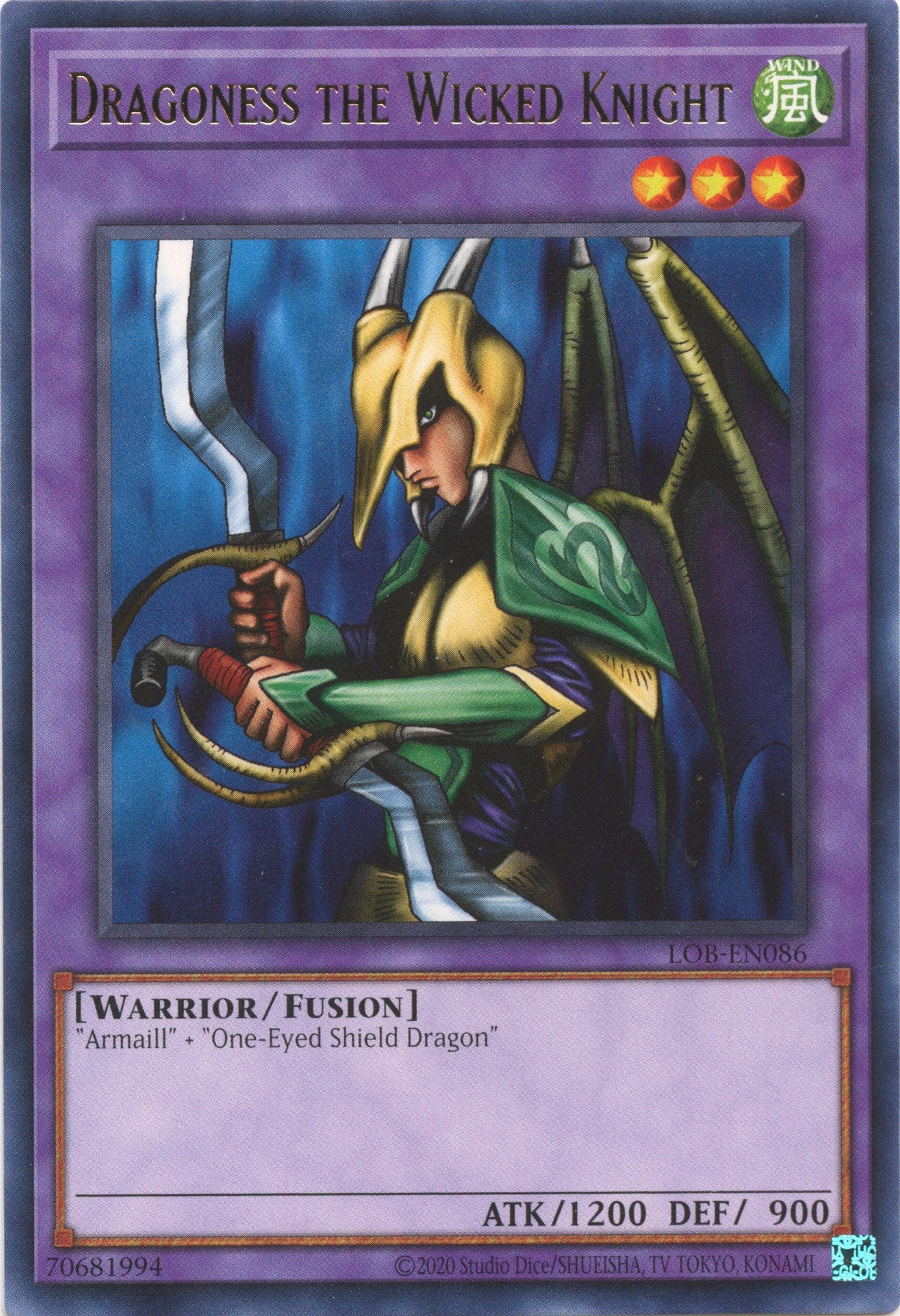 Dragoness the Wicked Knight (25th Anniversary) [LOB-EN086] Rare | Amazing Games TCG