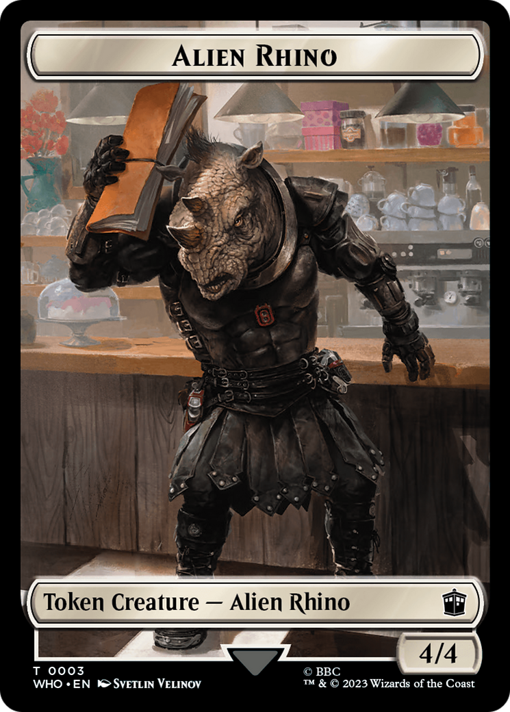 Alien Rhino // Mutant Double-Sided Token [Doctor Who Tokens] | Amazing Games TCG