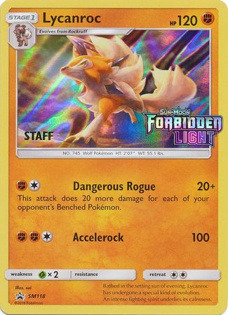 Lycanroc (SM118) (Staff Prerelease Promo) [Sun & Moon: Black Star Promos] | Amazing Games TCG