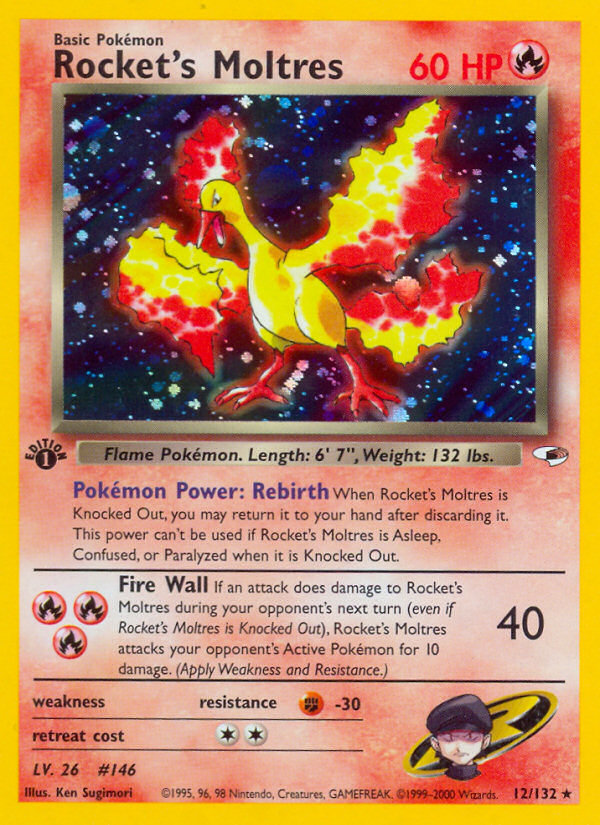 Rocket's Moltres (12/132) [Gym Heroes 1st Edition] | Amazing Games TCG