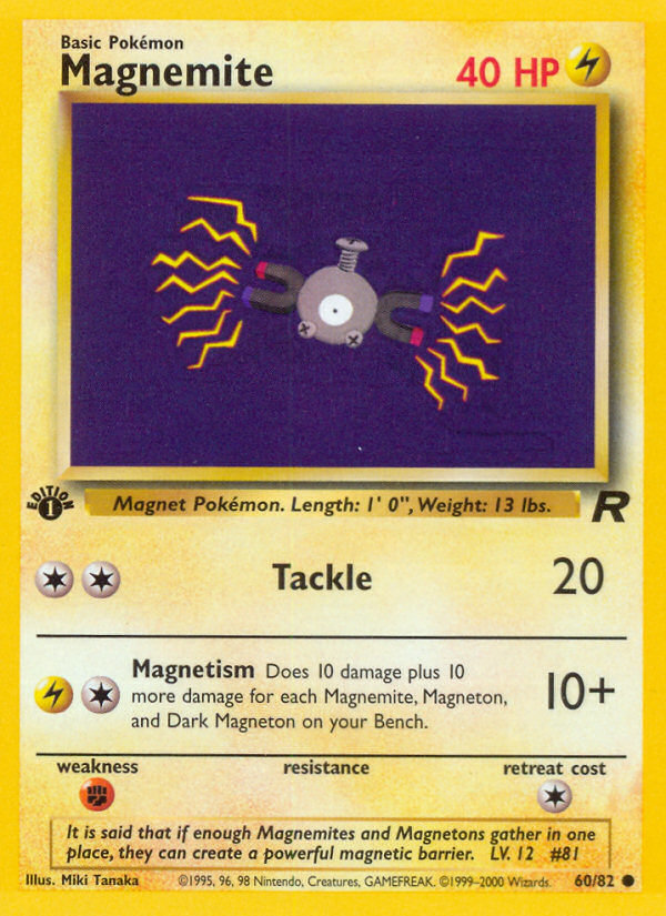 Magnemite (60/82) [Team Rocket 1st Edition] | Amazing Games TCG