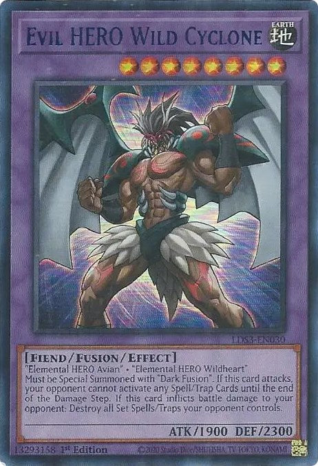 Evil HERO Wild Cyclone (Blue) [LDS3-EN030] Ultra Rare | Amazing Games TCG