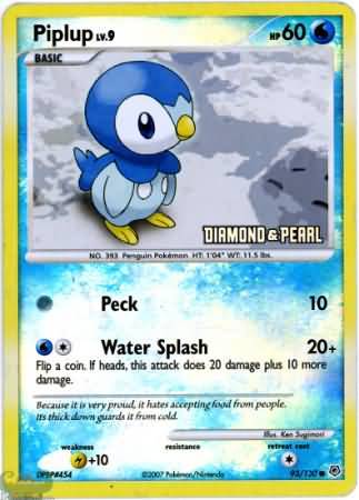 Piplup (93/130) [Burger King Promos: 2008 Collection] | Amazing Games TCG