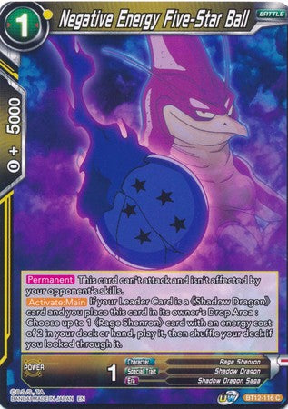 Negative Energy Five-Star Ball (BT12-116) [Vicious Rejuvenation] | Amazing Games TCG