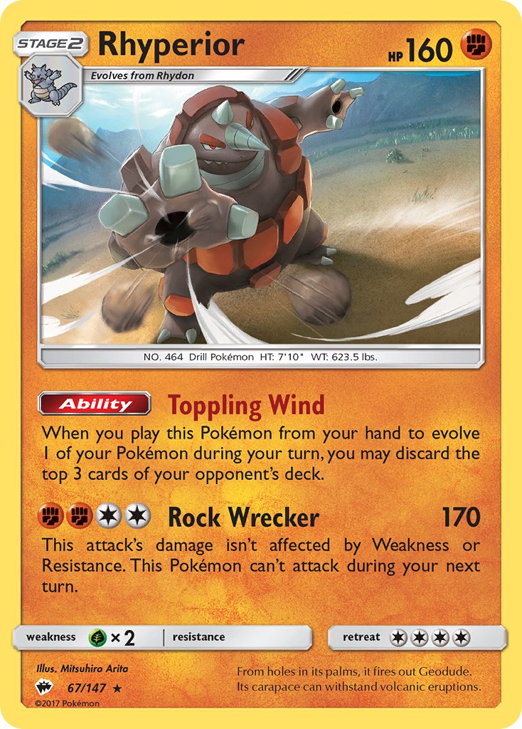 Rhyperior (67/147) (Theme Deck Exclusive) [Sun & Moon: Burning Shadows] | Amazing Games TCG