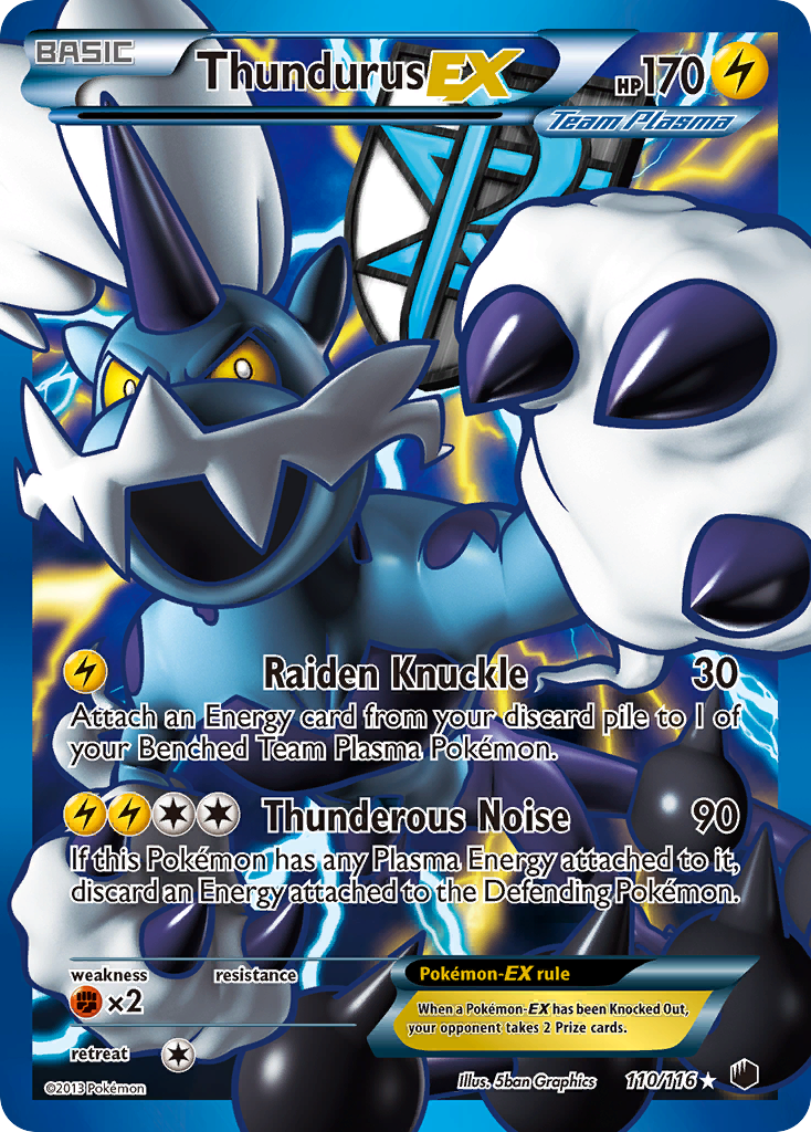 Thundurus EX (110/116) [Black & White: Plasma Freeze] | Amazing Games TCG