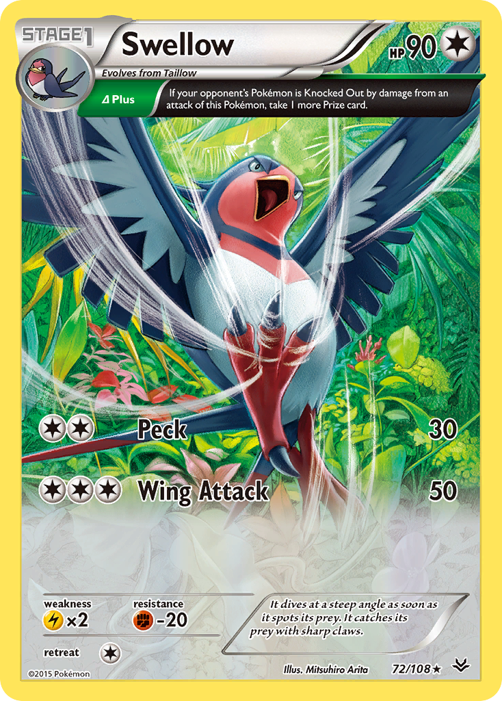 Swellow (72/108) [XY: Roaring Skies] | Amazing Games TCG