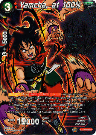 Yamcha, at 100-Percent (SPR) (BT5-009) [Miraculous Revival] | Amazing Games TCG