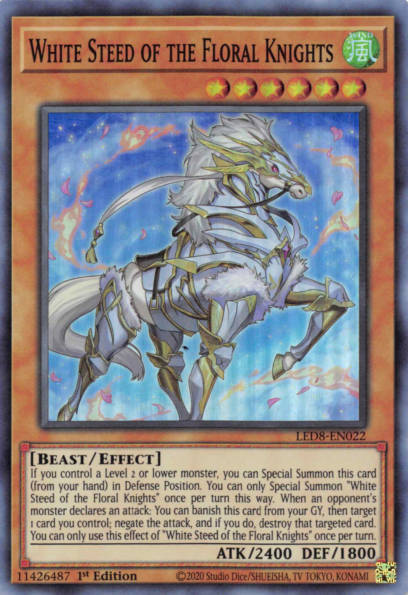 White Steed of the Floral Knights [LED8-EN022] Super Rare | Amazing Games TCG