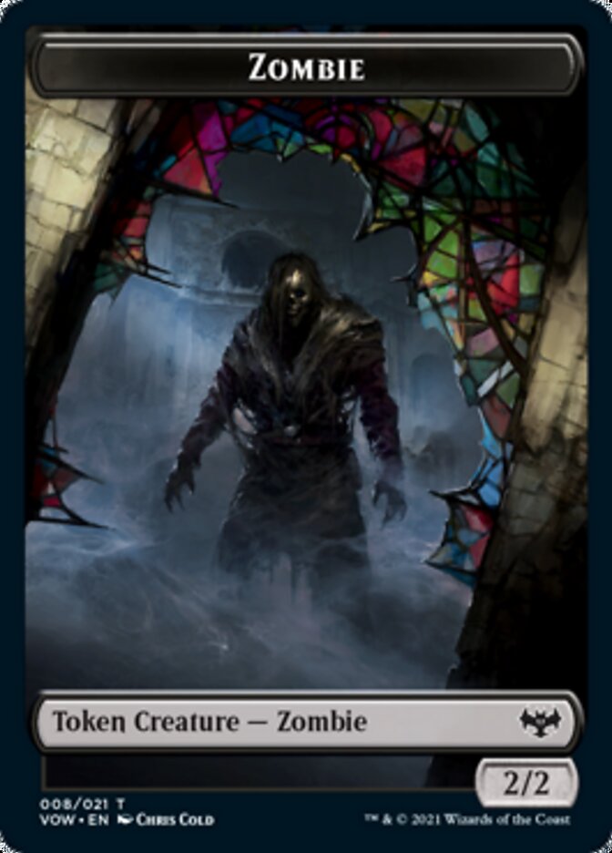 Zombie (008) // Treasure Double-sided Token [Innistrad: Crimson Vow Tokens] | Amazing Games TCG