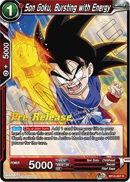 Son Goku, Bursting with Energy (BT10-007) [Rise of the Unison Warrior Prerelease Promos] | Amazing Games TCG