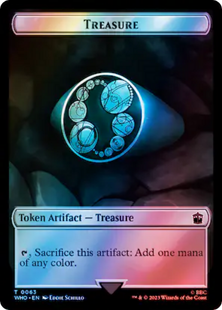 Alien Angel // Treasure (0063) Double-Sided Token (Surge Foil) [Doctor Who Tokens] | Amazing Games TCG