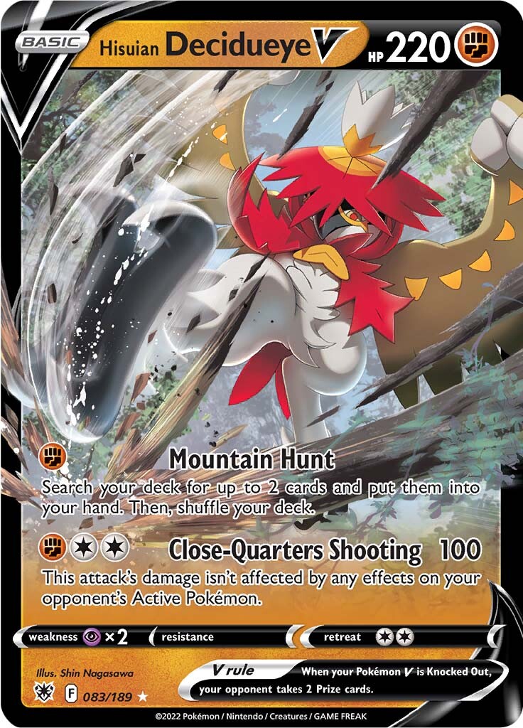 Hisuian Decidueye V (083/189) [Sword & Shield: Astral Radiance] | Amazing Games TCG