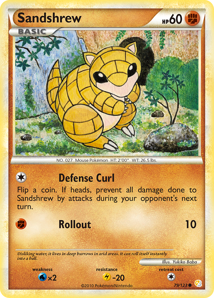 Sandshrew (79/123) [HeartGold & SoulSilver: Base Set] | Amazing Games TCG