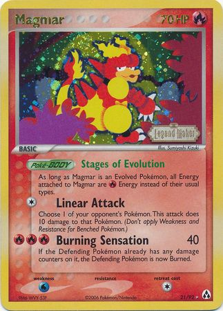 Magmar (21/92) (Stamped) [EX: Legend Maker] | Amazing Games TCG