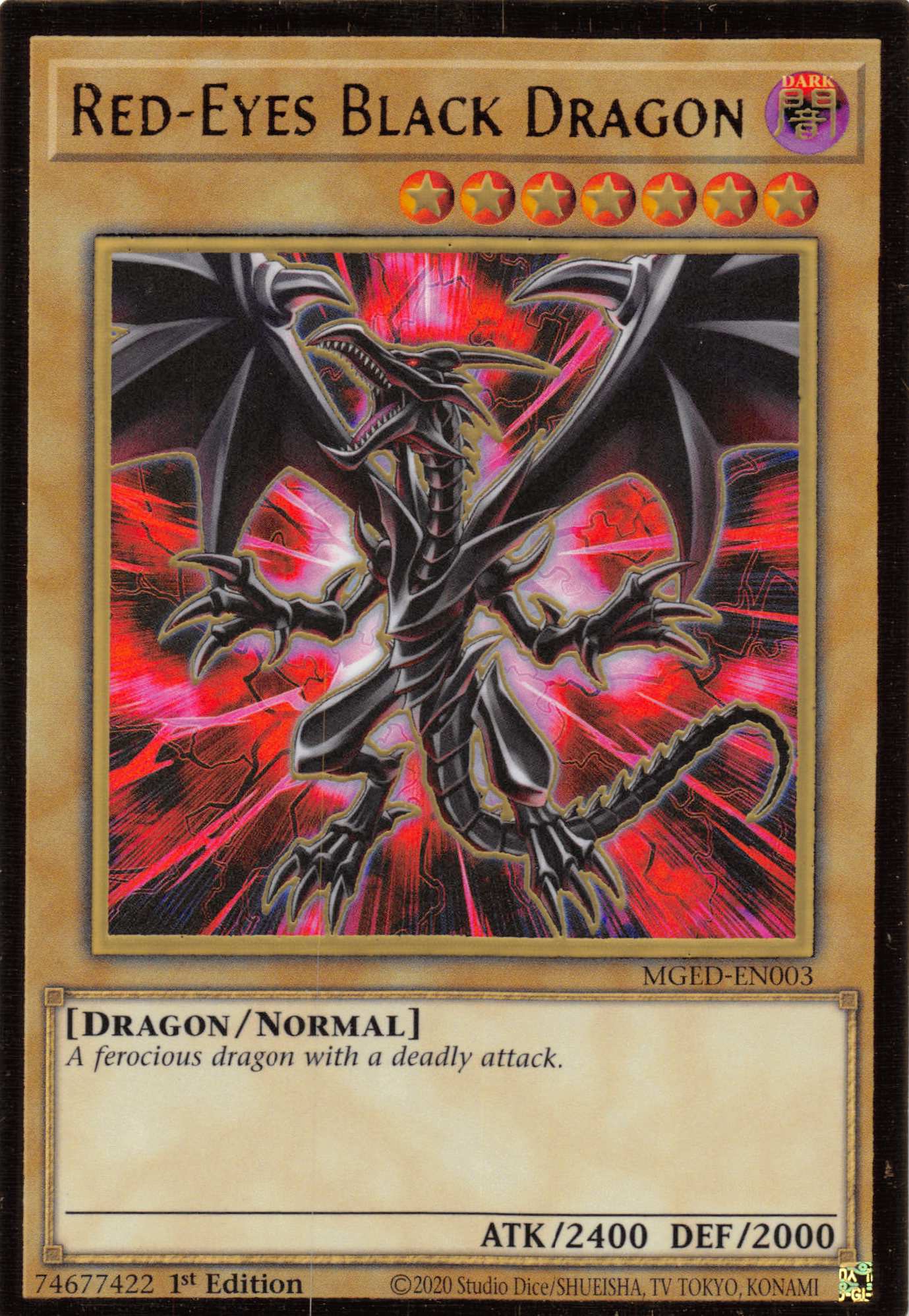 Red-Eyes Black Dragon (Alternate Art) [MGED-EN003] Gold Rare | Amazing Games TCG