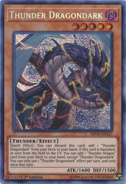 Thunder Dragondark [MP19-EN167] Prismatic Secret Rare | Amazing Games TCG