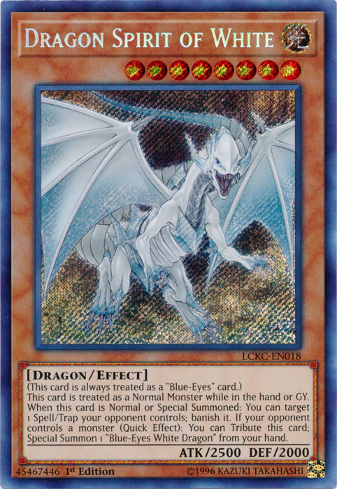 Dragon Spirit of White [LCKC-EN018] Secret Rare | Amazing Games TCG