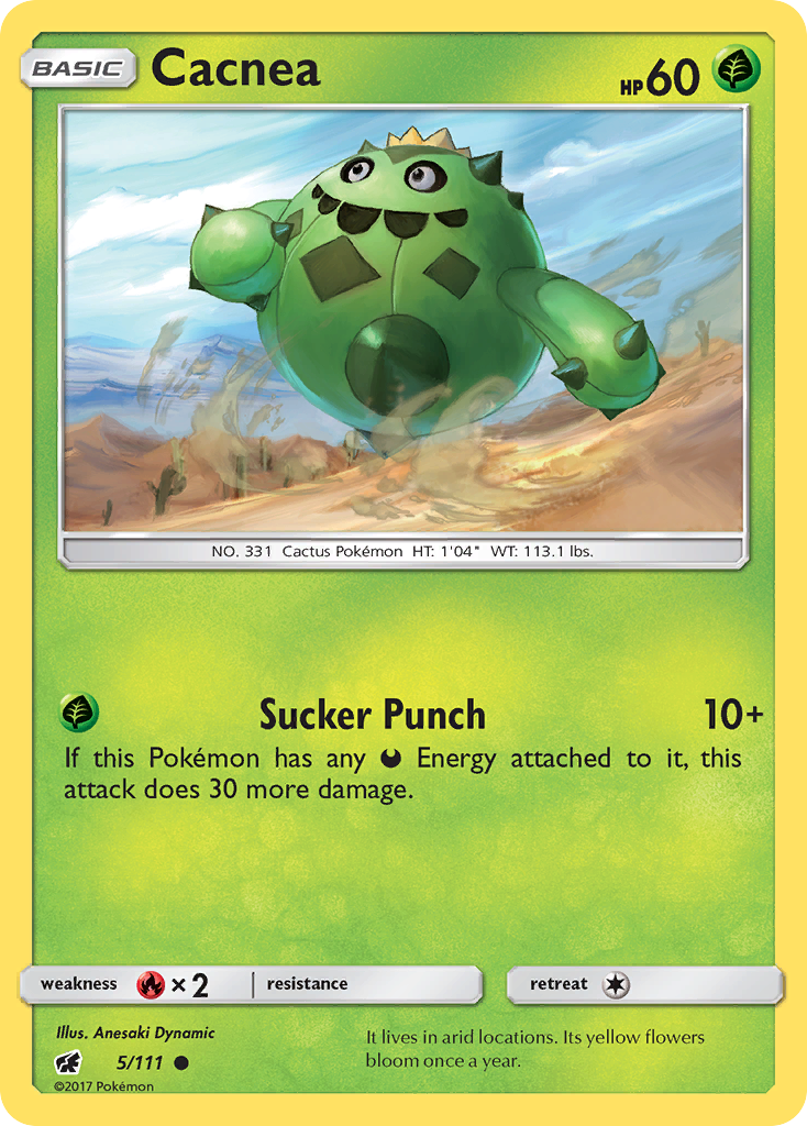 Cacnea (5/111) [Sun & Moon: Crimson Invasion] | Amazing Games TCG