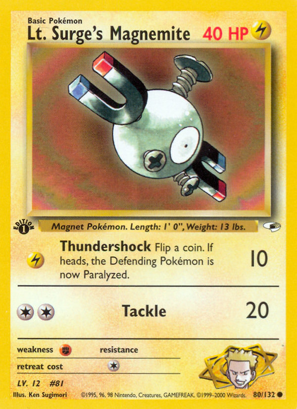 Lt. Surge's Magnemite (80/132) [Gym Heroes 1st Edition] | Amazing Games TCG