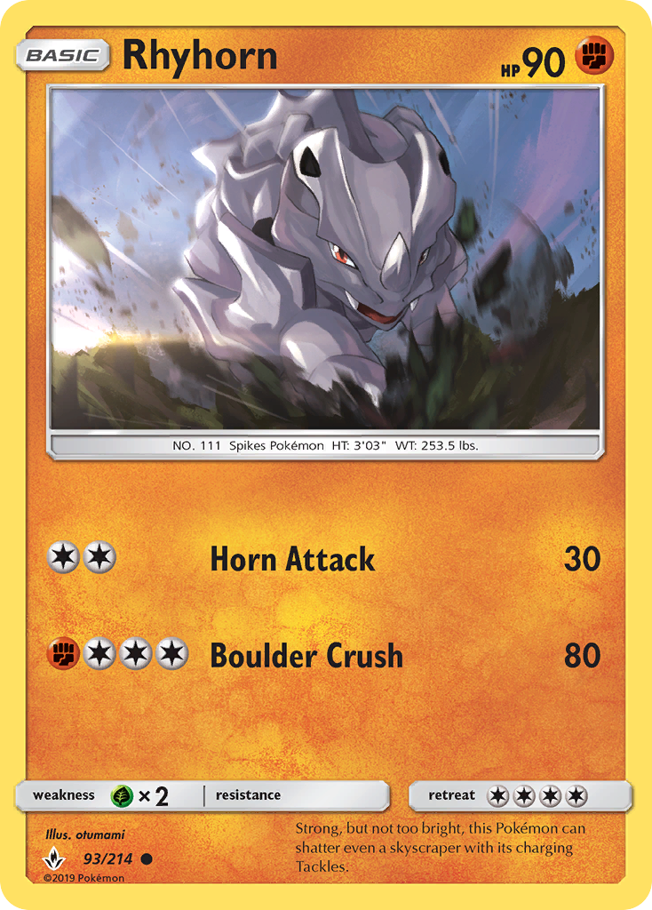 Rhyhorn (93/214) [Sun & Moon: Unbroken Bonds] | Amazing Games TCG