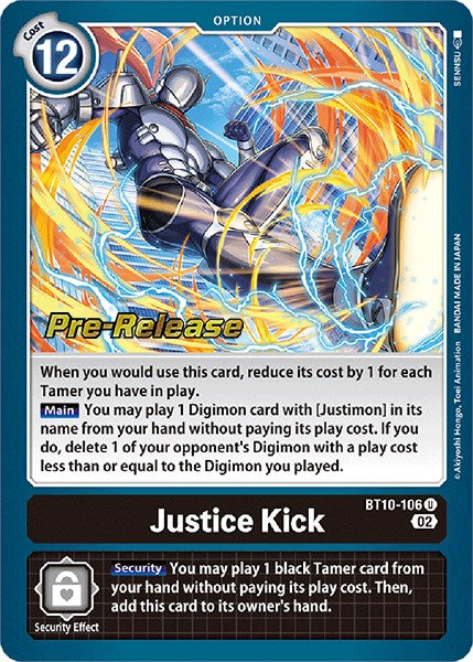 Justice Kick [BT10-106] [Xros Encounter Pre-Release Cards] | Amazing Games TCG