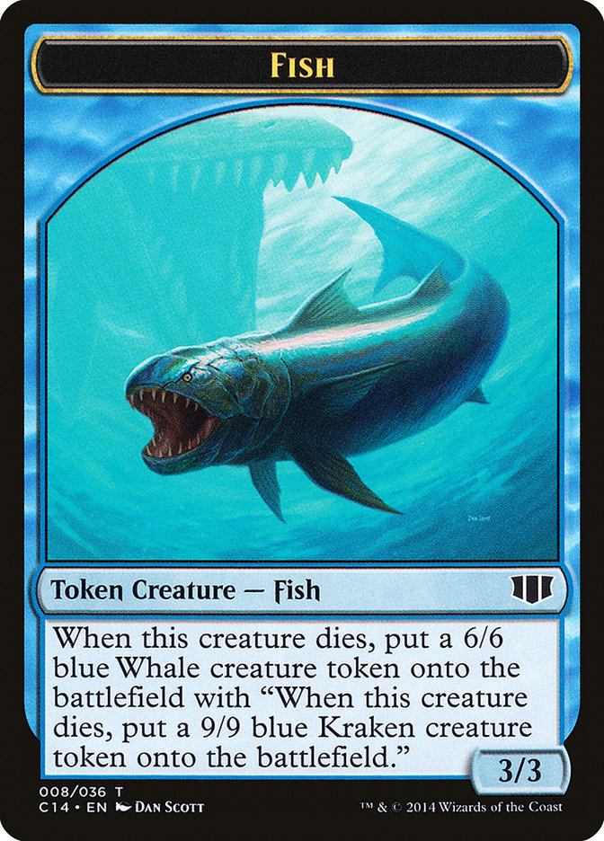 Fish // Zombie (011/036) Double-sided Token [Commander 2014 Tokens] | Amazing Games TCG