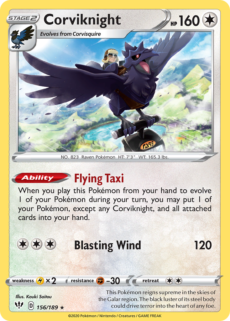 Corviknight (156/189) [Sword & Shield: Darkness Ablaze] | Amazing Games TCG