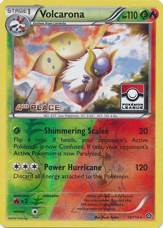 Volcarona (15/114) (League Promo 4th Place) [XY: Steam Siege] | Amazing Games TCG