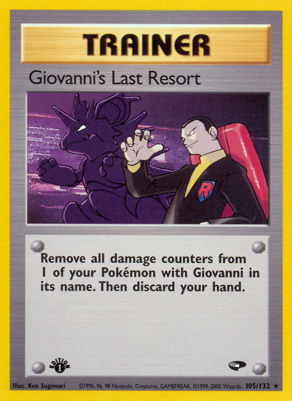 Giovanni's Last Resort (105/132) [Gym Challenge 1st Edition] | Amazing Games TCG