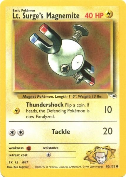 Lt. Surge's Magnemite (80/132) [Gym Heroes Unlimited] | Amazing Games TCG