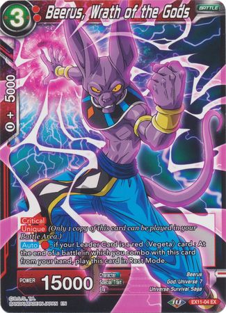 Beerus, Wrath of the Gods (EX11-04) [Universe 7 Unison] | Amazing Games TCG