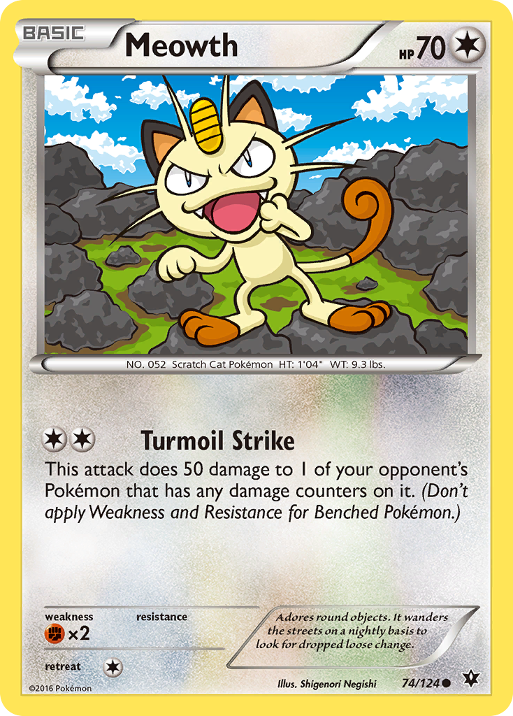 Meowth (74/124) [XY: Fates Collide] | Amazing Games TCG