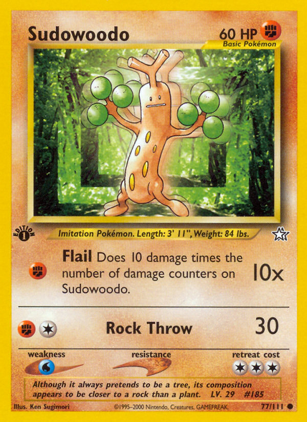 Sudowoodo (77/111) [Neo Genesis 1st Edition] | Amazing Games TCG