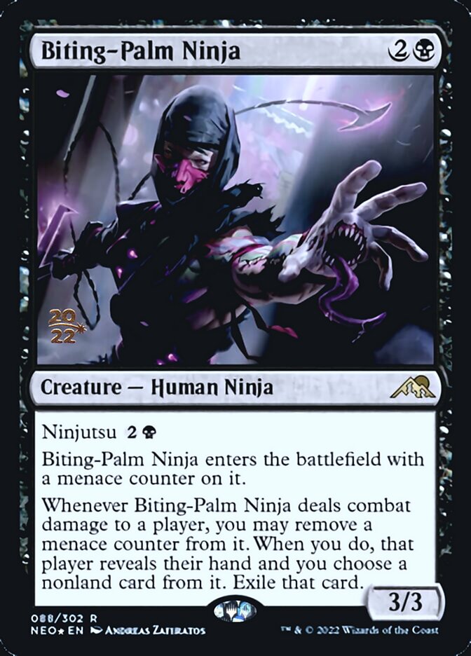 Biting-Palm Ninja [Kamigawa: Neon Dynasty Prerelease Promos] | Amazing Games TCG