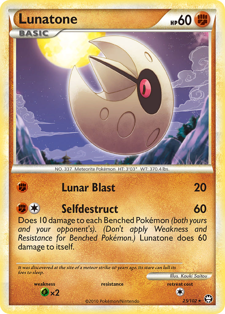 Lunatone (25/102) [HeartGold & SoulSilver: Triumphant] | Amazing Games TCG