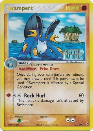 Swampert (27/100) (Stamped) [EX: Crystal Guardians] | Amazing Games TCG