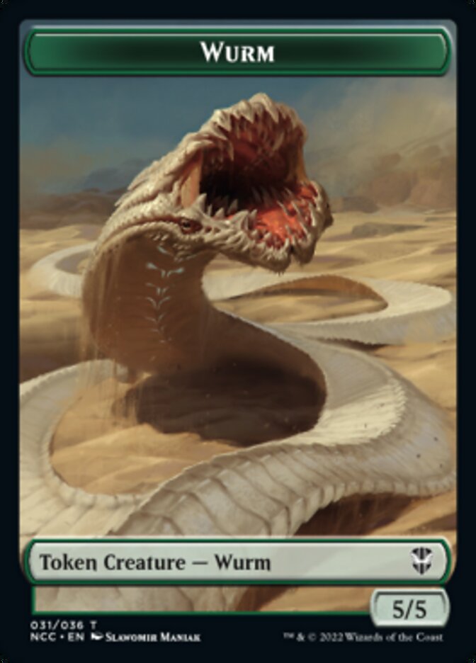 Elf Warrior // Wurm Double-sided Token [Streets of New Capenna Commander Tokens] | Amazing Games TCG