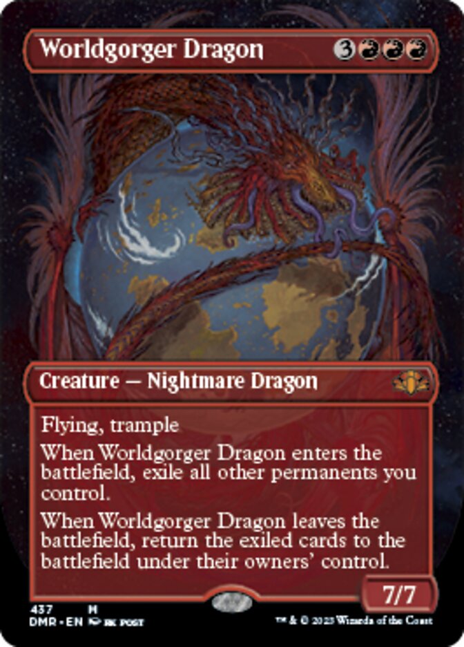 Worldgorger Dragon (Borderless Alternate Art) [Dominaria Remastered] | Amazing Games TCG