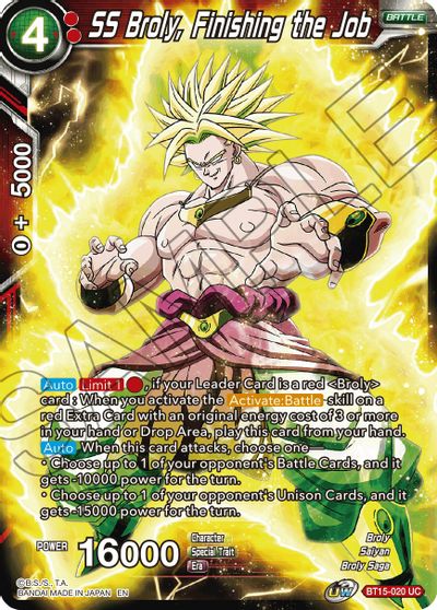 SS Broly, Finishing the Job [BT15-020] | Amazing Games TCG