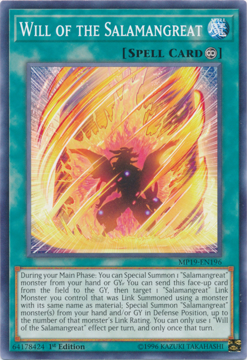 Will of the Salamangreat [MP19-EN196] Common | Amazing Games TCG