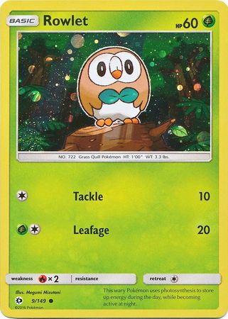 Rowlet (9/149) (Cosmos Holo) [Sun & Moon: Base Set] | Amazing Games TCG