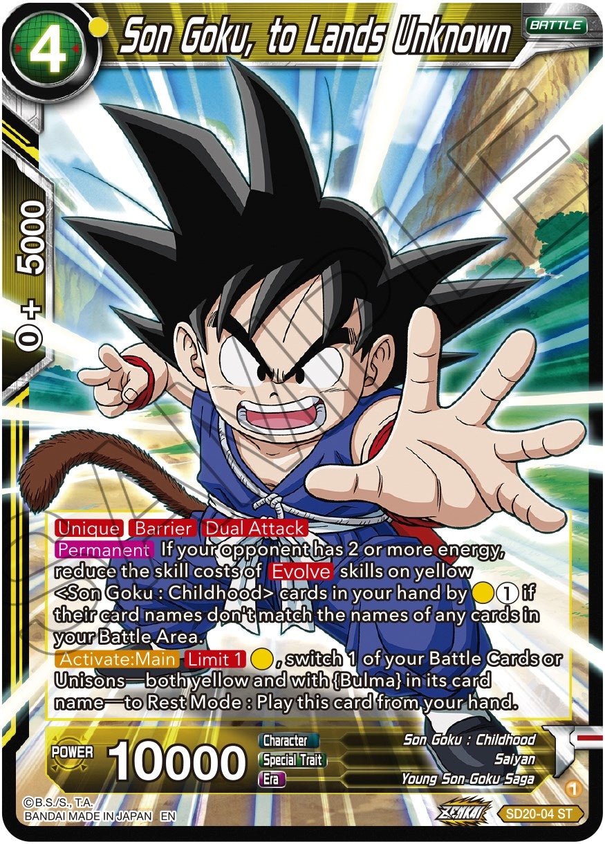 Son Goku, to Lands Unknown (SD20-04) [Dawn of the Z-Legends] | Amazing Games TCG