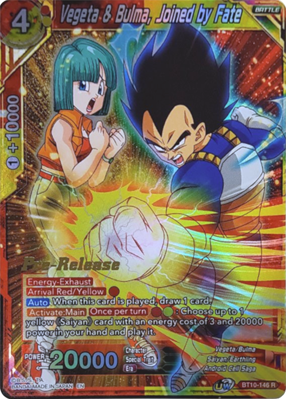 Vegeta & Bulma, Joined by Fate (BT10-146) [Rise of the Unison Warrior Prerelease Promos] | Amazing Games TCG